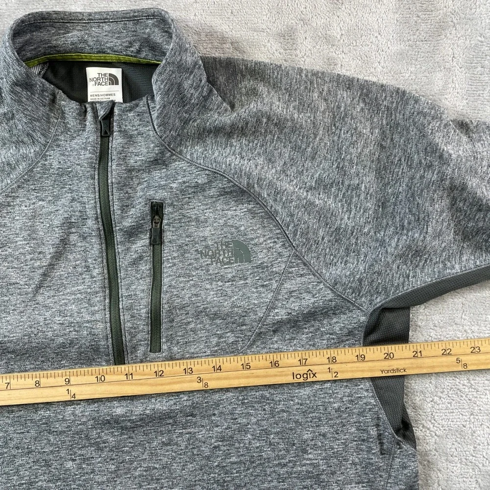 The North Face Impulse 1/4 Zip Pullover Mens Large Heather Gray FlashDry Pocket